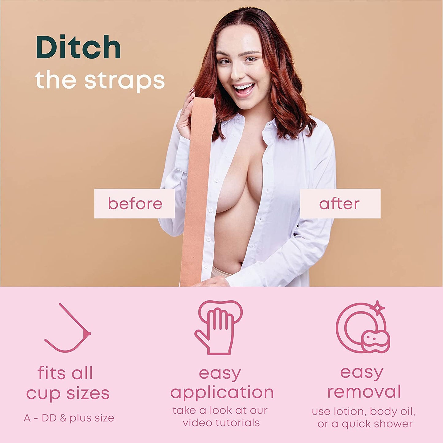 Invisible Bra Women Breast Lift Nipple Cover Tape+FREE 10 NIPPLE PATCHES