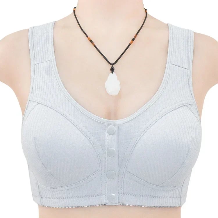 🔥 COMFORTABLE FRONT-CLOSURE WIRELESS PLUS SIZE BUTTON BRA