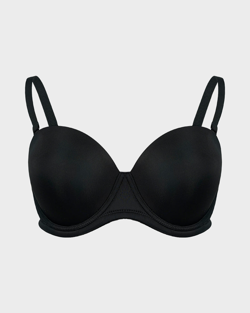 Versatile Molded Cup Underwire Bra with Removable Straps