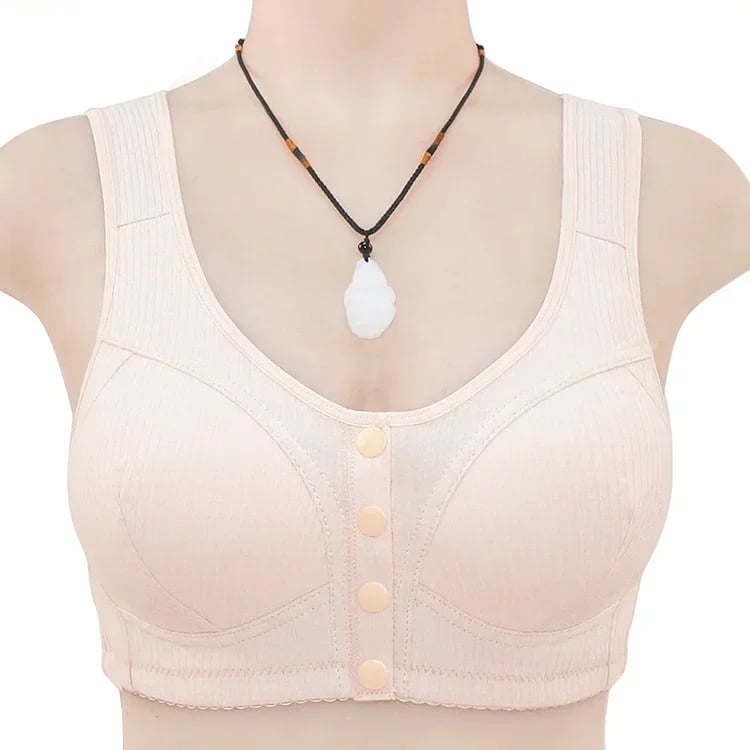 🔥 COMFORTABLE FRONT-CLOSURE WIRELESS PLUS SIZE BUTTON BRA