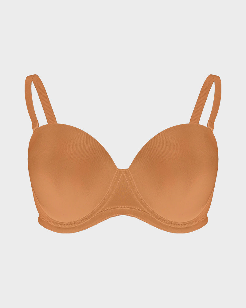 Versatile Molded Cup Underwire Bra with Removable Straps