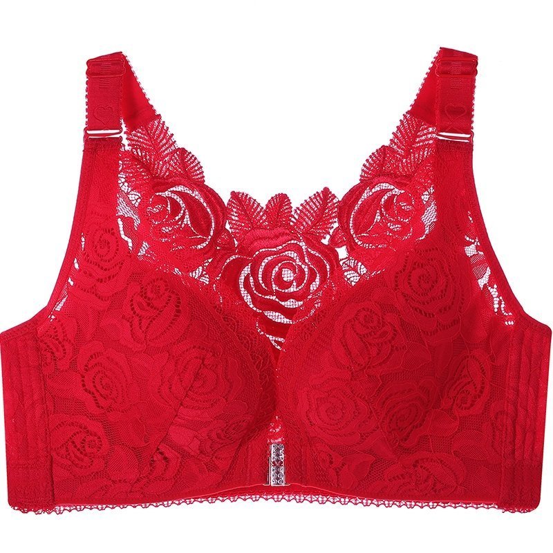 🎁Comfortable Experience🎁-- FitMe Rose Embroidery Front Closure Wirefree Bra