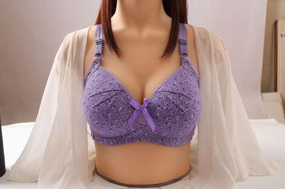 Plus Size Bra Women Underwear Wire Free Comfort  Soft Thin Breathable