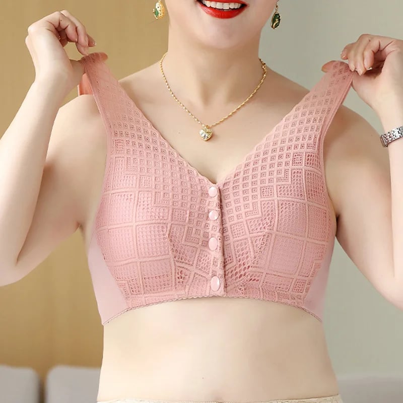 🔥 Plus Size Cotton Front Button Bra Skin