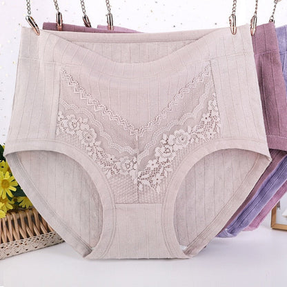 [5 PCS]-2023 Plus Size LeakProof Lace Cotton Panties(XL- 6XL)