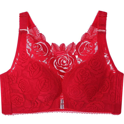 🎁FitMe Rose Embroidery Front Closure Wirefree Bra