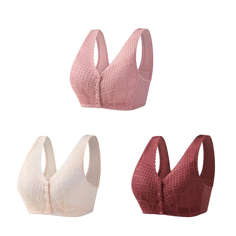 🔥 (Add 3 To Cart)-Plus Size Cotton Front Button Bra Skin