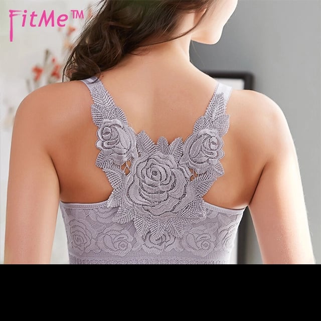 🎁FitMe Rose Embroidery Front Closure Wirefree Bra