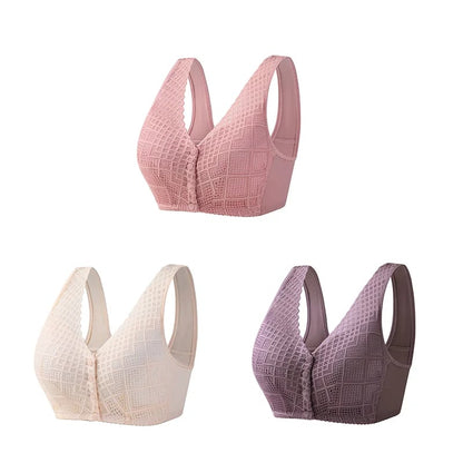 🔥 (Add 3 To Cart)-Plus Size Cotton Front Button Bra Skin