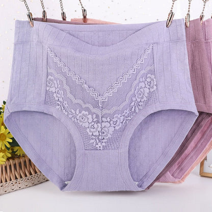 [5 PCS]-2023 Plus Size LeakProof Lace Cotton Panties(XL- 6XL)