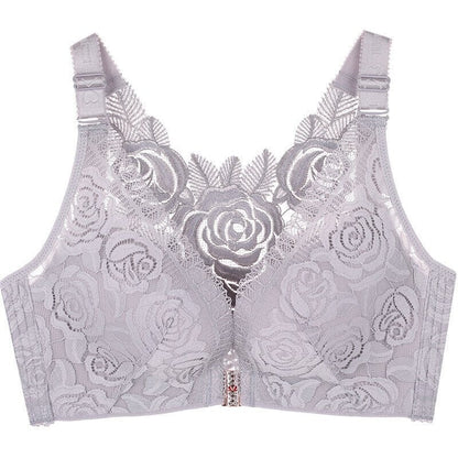 🔥 Rose Embroidery Front Closure Wirefree Bra🧡