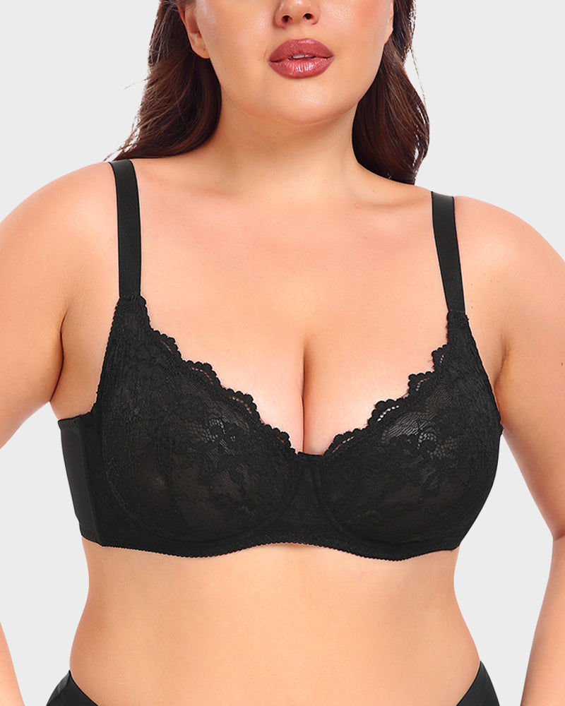 Lace Plunge Push-Up Bra