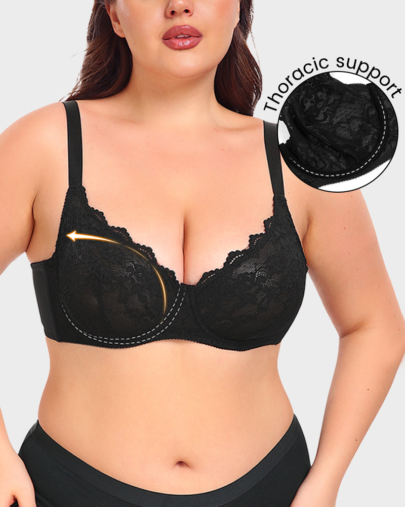 Lace Plunge Push-Up Bra