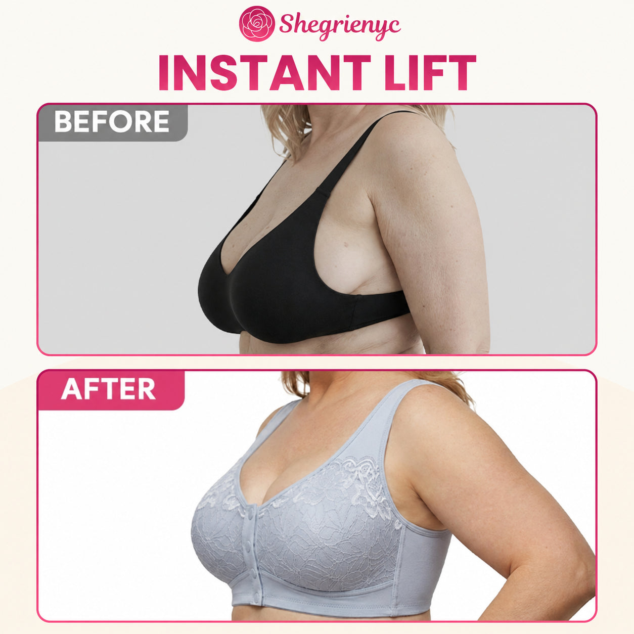 Shegrienyc - 70% OFF - Front Closure Breathable Cotton Lifting Bra for Seniors