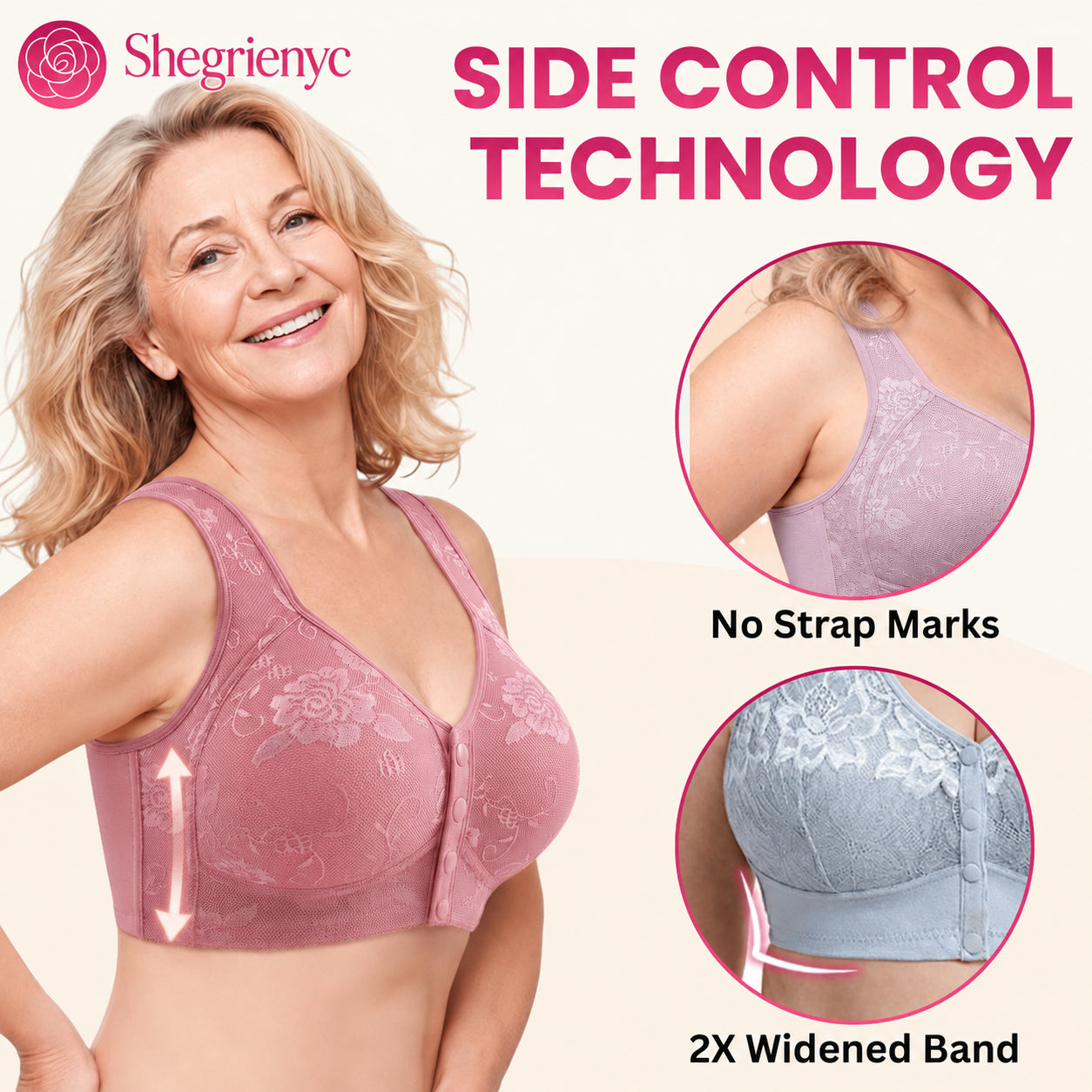 Shegrienyc - 70% OFF - Front Closure Breathable Cotton Lifting Bra for Seniors