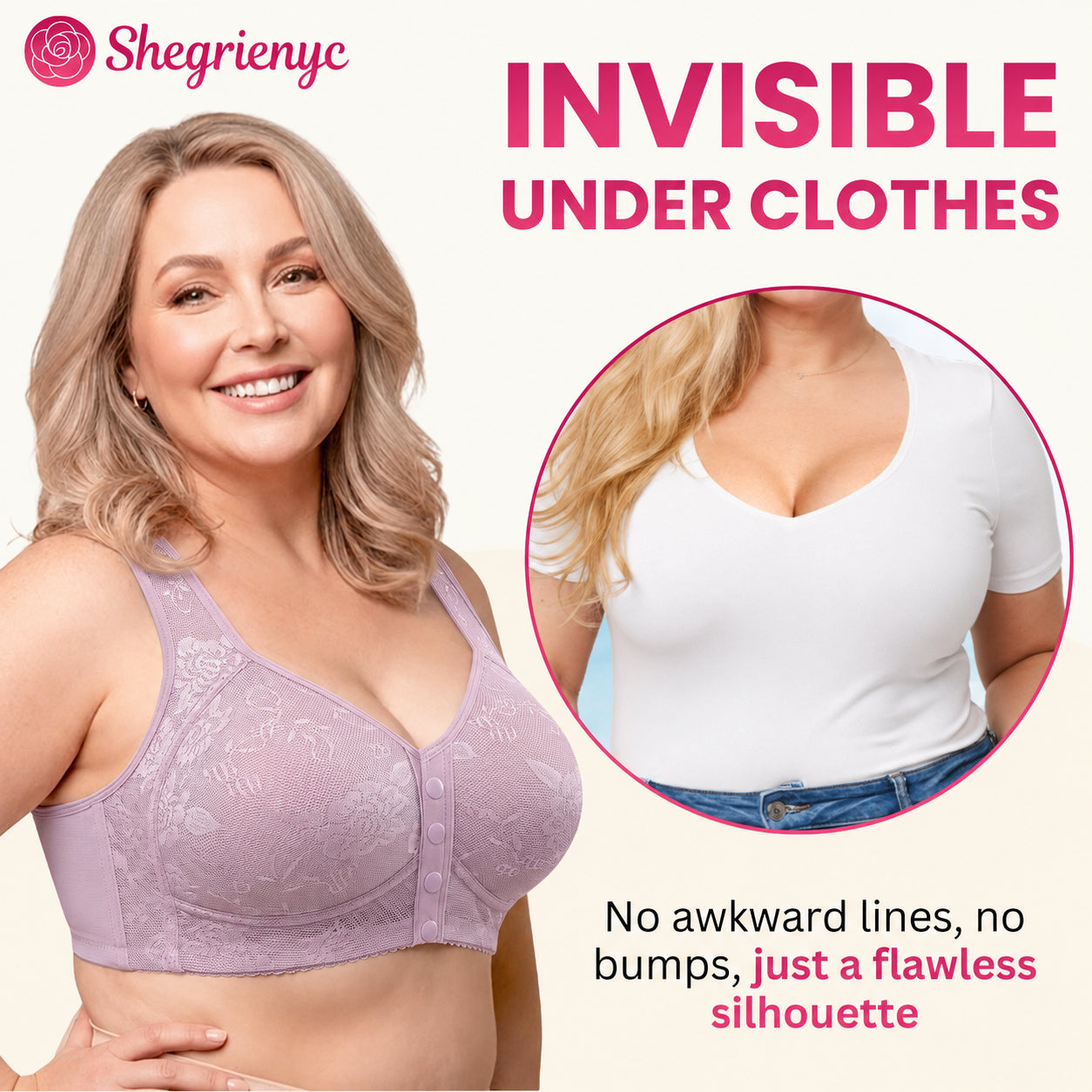 Shegrienyc - 70% OFF - Front Closure Breathable Cotton Lifting Bra for Seniors