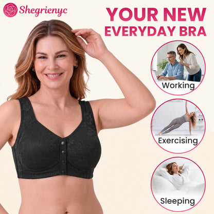 Shegrienyc - 70% OFF - Front Closure Breathable Cotton Lifting Bra for Seniors
