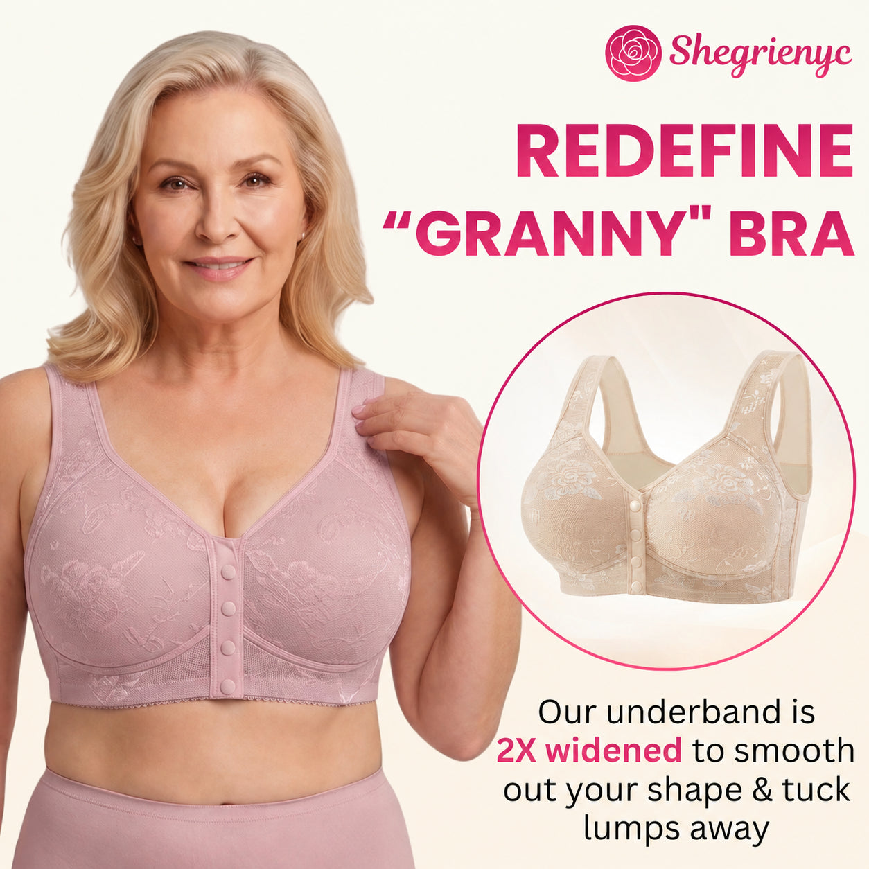 Shegrienyc - 70% OFF - Front Closure Breathable Cotton Lifting Bra for Seniors