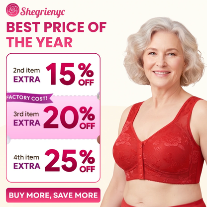 Shegrienyc - 70% OFF - Front Closure Breathable Cotton Lifting Bra for Seniors