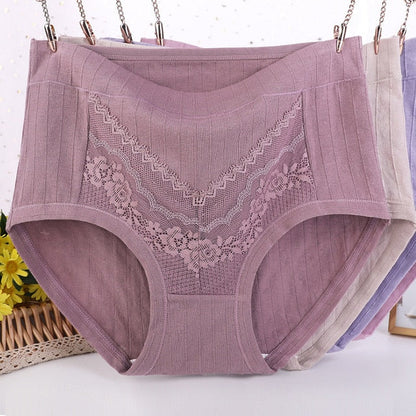 [5 PCS]-2023 Plus Size LeakProof Lace Cotton Panties(XL- 6XL)