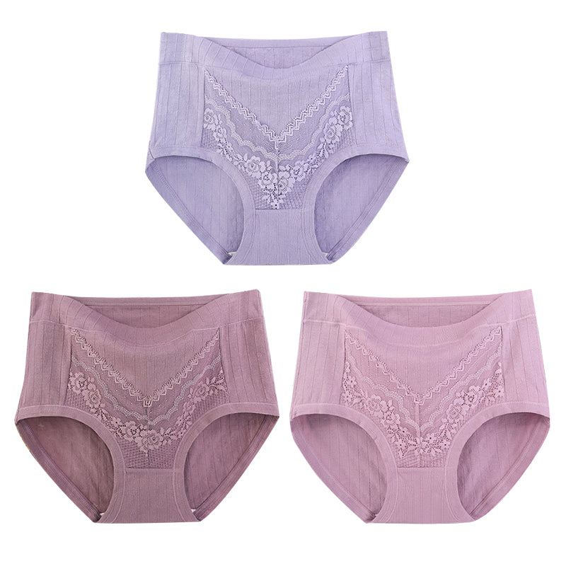 [5 PCS]-2023 Plus Size LeakProof Lace Cotton Panties(XL- 6XL)