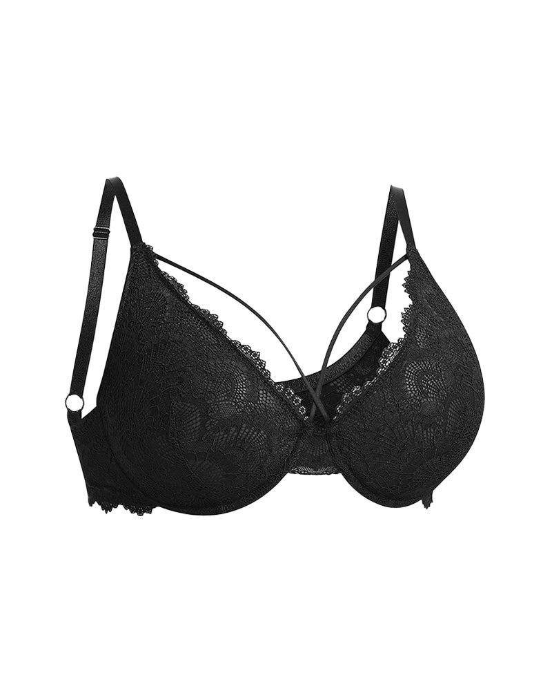 Non-Padded Lace Strappy Push-Up Bra