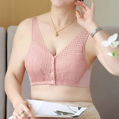 🔥 Plus Size Cotton Front Button Bra Skin