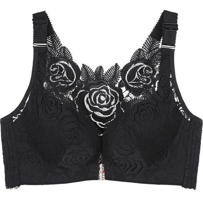 🔥 Rose Embroidery Front Closure Wirefree Bra🧡