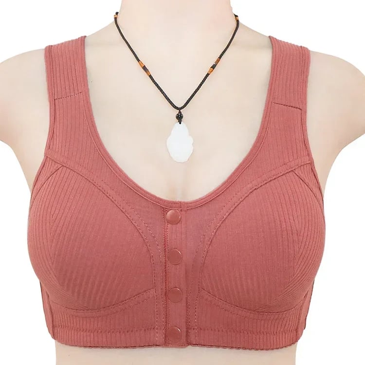 🔥 COMFORTABLE FRONT-CLOSURE WIRELESS PLUS SIZE BUTTON BRA