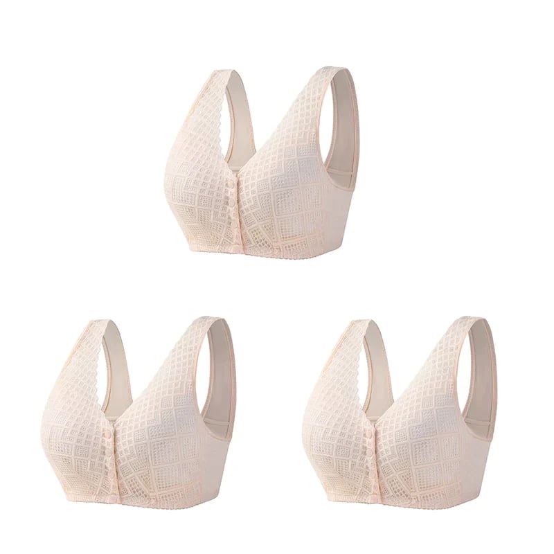 🔥 (Add 3 To Cart)-Plus Size Cotton Front Button Bra Skin