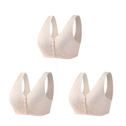 🔥 (Add 3 To Cart)-Plus Size Cotton Front Button Bra Skin