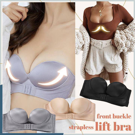 Shegrienyc® Strapless Front Buckle Lift Bra